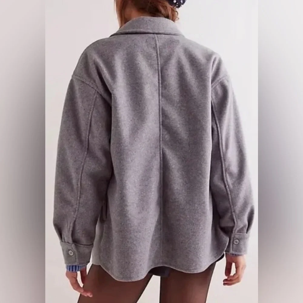 NWOT We The Free Gray Lola Shirt Jacket - XL